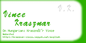 vince krasznar business card